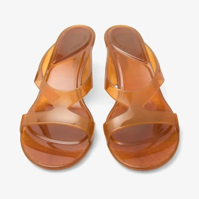 Sandale Jelly Drop 50 din jelly de culoare chihlimbar Sandale Jelly Drop 50 din jelly de culoare chihlimbar