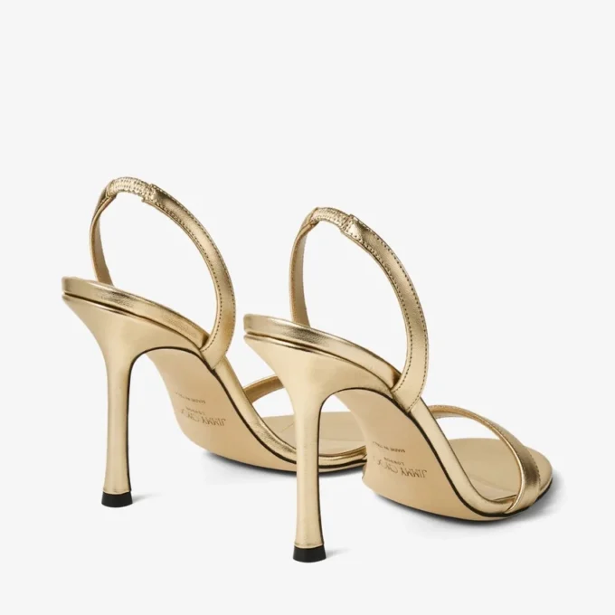 Sandale Jenn 100 din piele nappa metalizată aurie Sandale Jenn 100 din piele nappa metalizată aurie