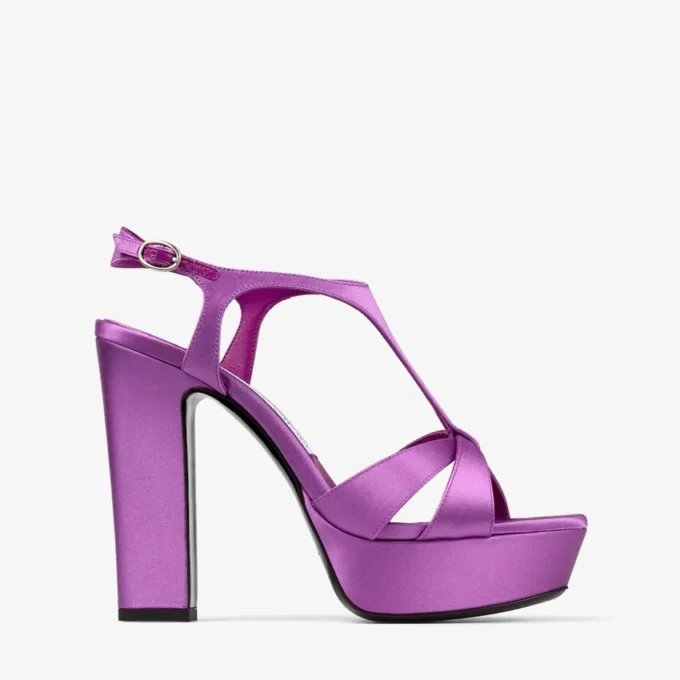Sandale Kesia 120 din satin violet orhidee