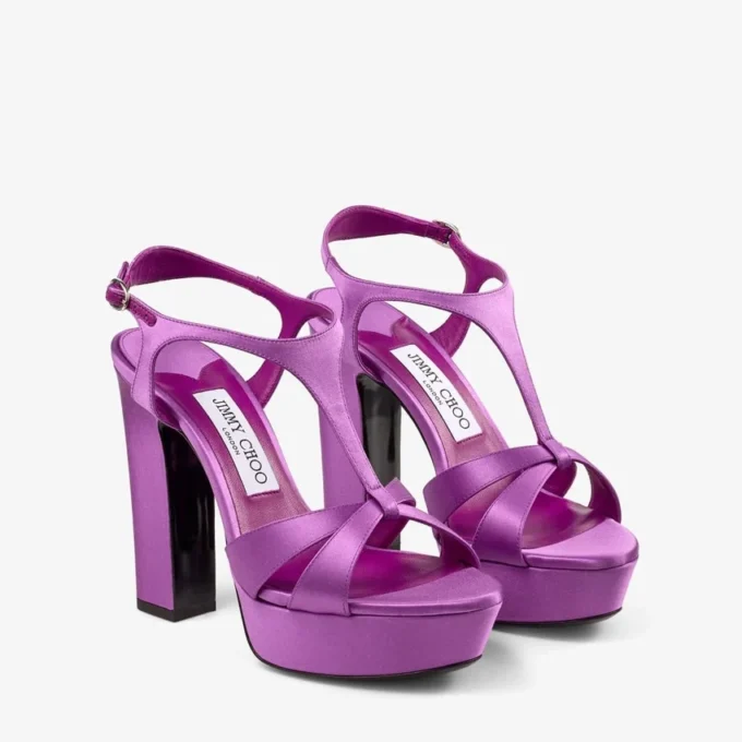 Sandale Kesia 120 din satin violet orhidee
