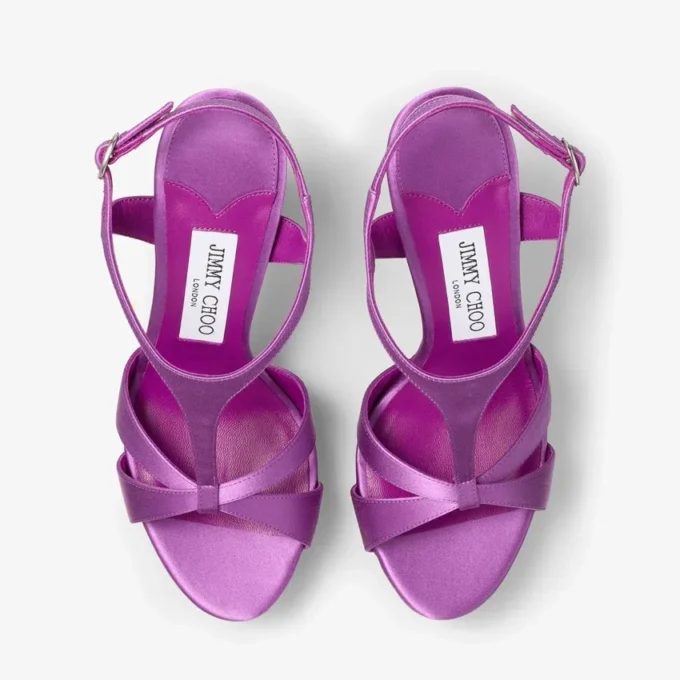 Sandale Kesia 120 din satin violet orhidee