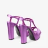 Sandale Kesia 120 din satin violet orhidee