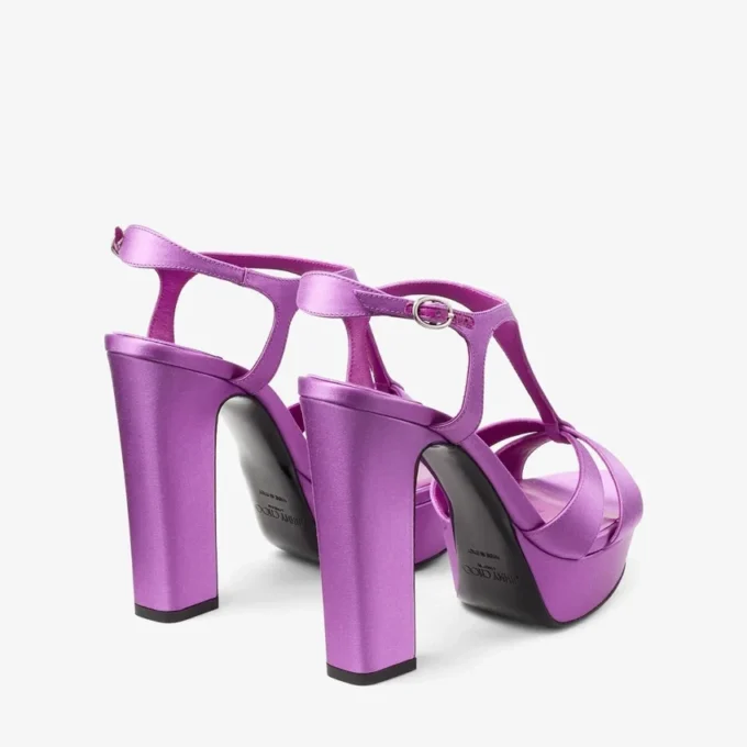 Sandale Kesia 120 din satin violet orhidee