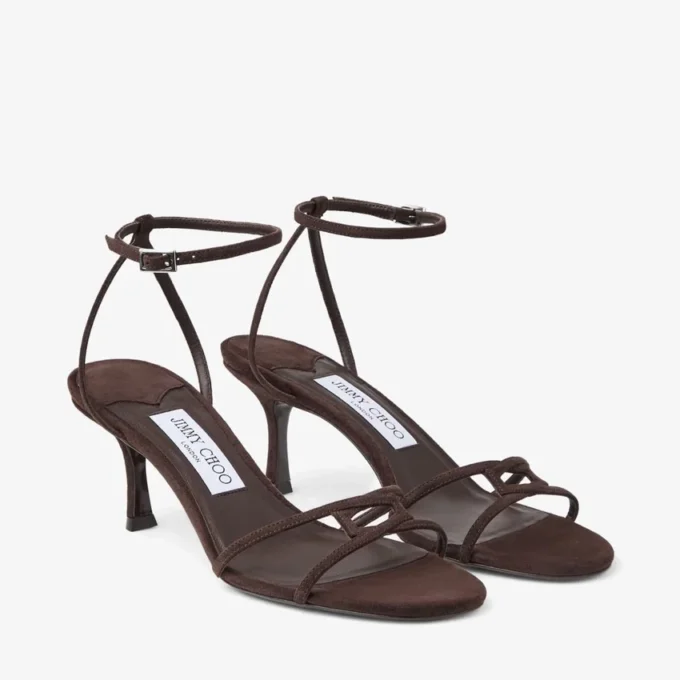 Sandale Leo 65 din piele de căprioară ciocolatie Sandale Leo 65 din piele de căprioară ciocolatie