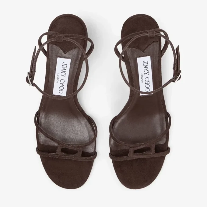 Sandale Leo 65 din piele de căprioară ciocolatie Sandale Leo 65 din piele de căprioară ciocolatie