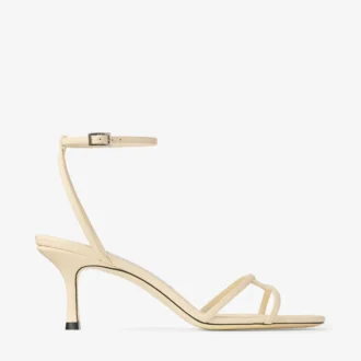 Sandale Leo 65 din piele imprimată cu model Elaphe, culoare Buttermilk Sandale Leo 65 din piele imprimată cu model Elaphe, culoare Buttermilk