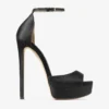 Sandale Max 150 din satin negru