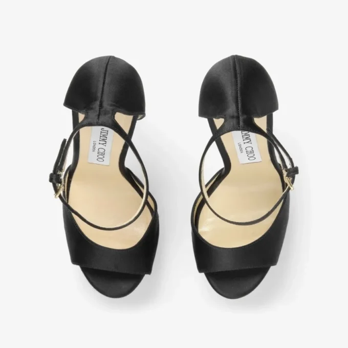 Sandale Max 150 din satin negru