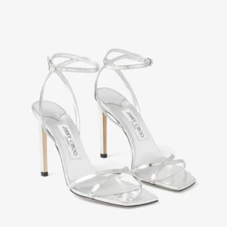 Sandale Metz 100 din piele Liquid Metal argintie
