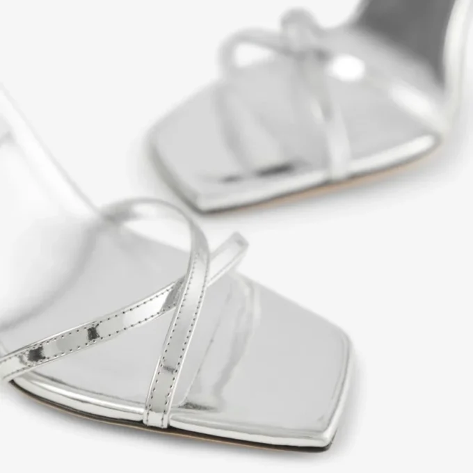 Sandale Metz 100 din piele Liquid Metal argintie Sandale Metz 100 din piele Liquid Metal argintie
