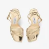 Sandale Metz 100 din piele metalică lichidă aurie Sandale Metz 100 din piele metalică lichidă aurie