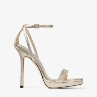 Sandale Moza Platform 120 din țesătură Platinum Brilliance