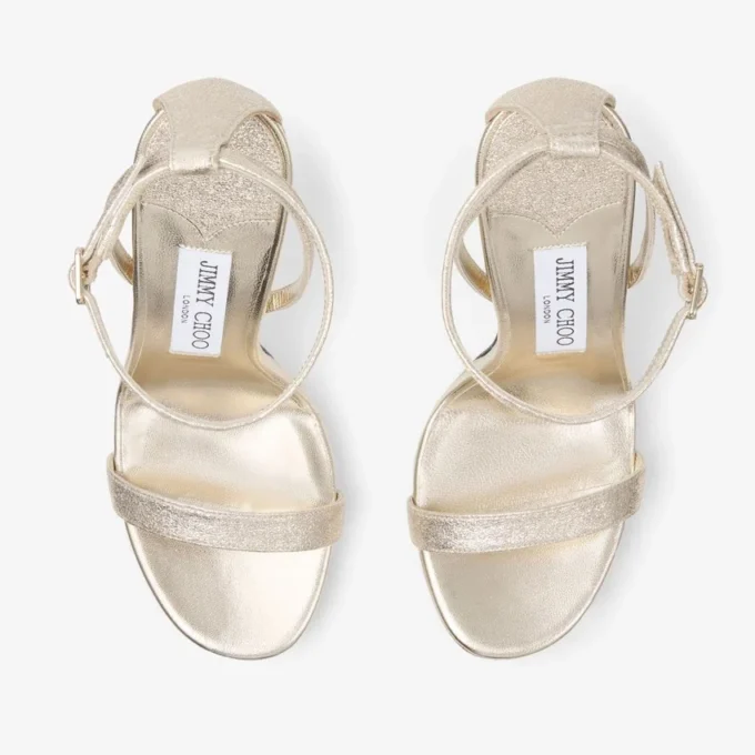 Sandale Moza Platform 120 din țesătură Platinum Brilliance