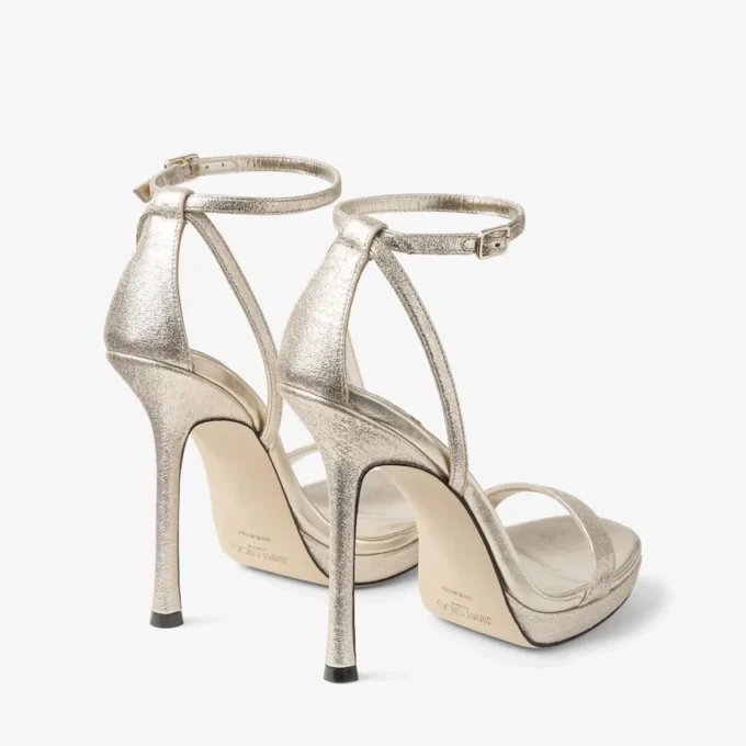 Sandale Moza Platform 120 din țesătură Platinum Brilliance