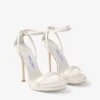 Sandale Moza Platform 120 din satin de culoare ivoriu