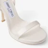 Sandale Moza Platform 120 din satin de culoare ivoriu