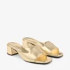 Sandale mule Dina 45 din piele metalizată aurie Sandale mule Dina 45 din piele metalizată aurie