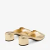 Sandale mule Dina 45 din piele metalizată aurie Sandale mule Dina 45 din piele metalizată aurie