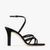 Sandale negre din satin cu bretele Sandale negre din satin cu bretele
