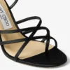 Sandale negre din satin cu bretele Sandale negre din satin cu bretele