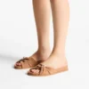 Sandale plate Rafi din piele de căprioară de culoare caramel Sandale plate Rafi din piele de căprioară de culoare caramel