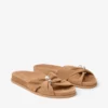 Sandale plate Rafi din piele de căprioară de culoare caramel Sandale plate Rafi din piele de căprioară de culoare caramel