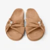 Sandale plate Rafi din piele de căprioară de culoare caramel Sandale plate Rafi din piele de căprioară de culoare caramel
