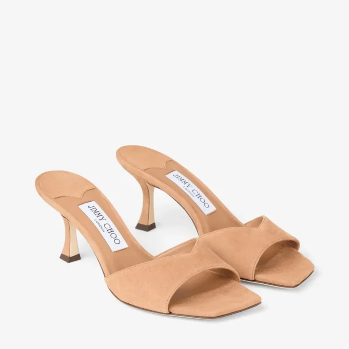 Sandale Skye 70 din piele de căprioară de culoare caramel Sandale Skye 70 din piele de căprioară de culoare caramel
