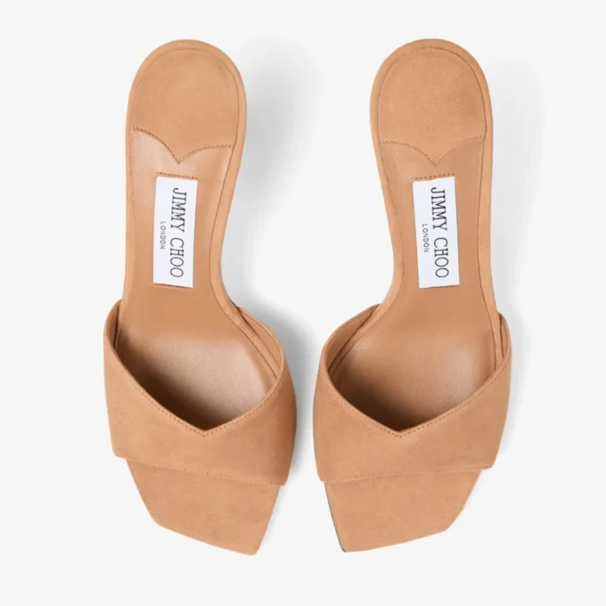 Sandale Skye 70 din piele de căprioară de culoare caramel Sandale Skye 70 din piele de căprioară de culoare caramel