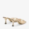 Sandale Skye 70 din plasă cu cristale aurii iluzorii și piele metalică lichidă Sandale Skye 70 din plasă cu cristale aurii iluzorii și piele metalică lichidă