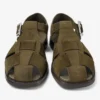 Sandale Sol Slide din piele de căprioară verde mușchi