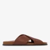 Sandale Sol Slide din piele Vachetta de culoare țigară Sandale Sol Slide din piele Vachetta de culoare țigară