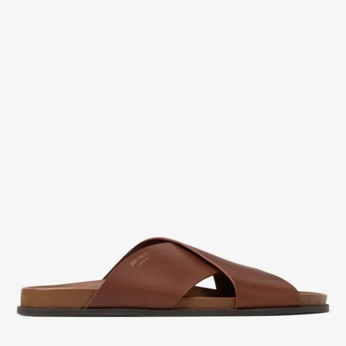 Sandale Sol Slide din piele Vachetta de culoare țigară Sandale Sol Slide din piele Vachetta de culoare țigară