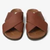Sandale Sol Slide din piele Vachetta de culoare țigară Sandale Sol Slide din piele Vachetta de culoare țigară