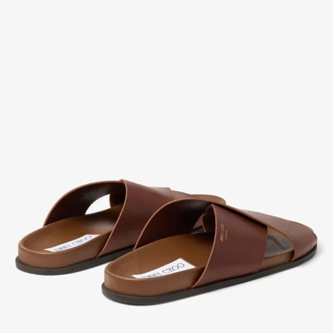 Sandale Sol Slide din piele Vachetta de culoare țigară Sandale Sol Slide din piele Vachetta de culoare țigară