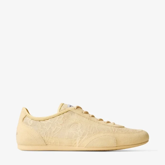 Sunny F Adidași joși din piele mixtă și dantelă jimmy choo