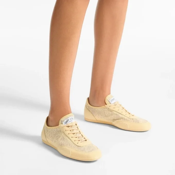 Sunny F Adidași joși din piele mixtă și dantelă jimmy choo