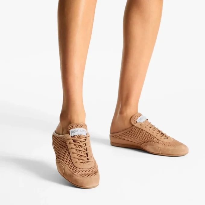 Sunny Mule F Mix de piele Toffee și pantofi sport cu talpă joasă din plasă Diamond